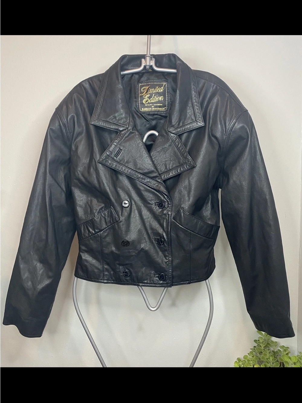 Harley-Davidson Black Limited Edition Double-Breasted Leather Jacket - Women's